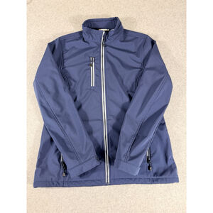 Clique Mens Medium Navy Softshell Jacket Full Zip Fleece Lined Outdoor